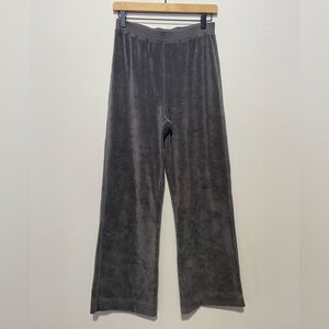 Spa by Chico's Terrycloth Lounge Pants Gray Elastic Waist Relaxed Fit Size 0